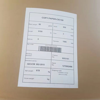 Заказ по заказу 70/75/80гсм Копировальная бумага Jumbo Roll 850мм Катушка Размер с 103±1 яркостью